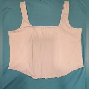 Express Body Contour White Corset Tank Top XL